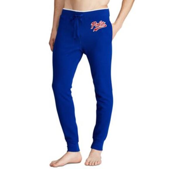 Polo Ralph Lauren Waffle Knit Script Logo Pajama Joggers Blue Men’s XL - Picture 1 of 13